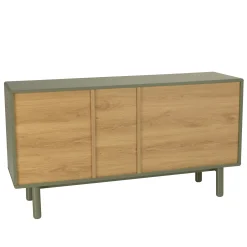 Buffet 1 porte 3 tiroirs bois vert nature GUILIN