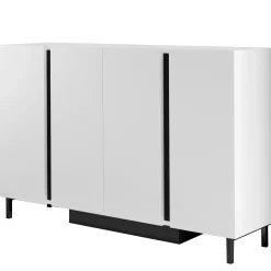 Buffet salle à manger blanc 4 portes LED AURA