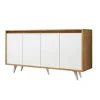 Buffet scandinave bicolore, 4 portes blanches JENA