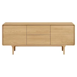 Buffet scandinave en placage chêne 2 portes 2 tiroirs TARAZ