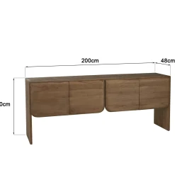 Buffet sur pied en bois de mindi, 4 portes ARCUS