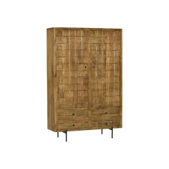 Buffet vaisselier en bois 2 portes décor damier UDA
