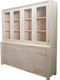 Buffet vaisselier vitré bois moderne ATTAN 200cm