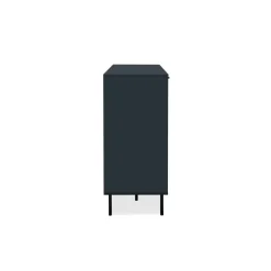 Buffet vitrine bleu sombre 2 portes 3 tiroirs RAVEN