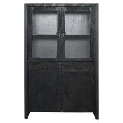 Buffet vitrine bois noir 115 cm MILORA