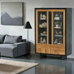 Buffet vitrine en bois FAIRLIE