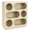 Buffet 70x23cm 6 niches en bois peint beige CASTILLE