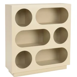Buffet 70x23cm 6 niches en bois peint beige CASTILLE