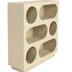 Buffet 70x23cm 6 niches en bois peint beige CASTILLE