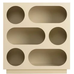 Buffet 70x23cm 6 niches en bois peint beige CASTILLE
