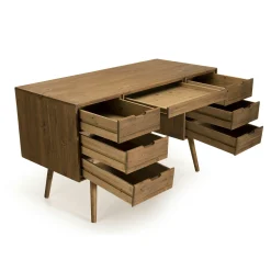 Bureau avec rangement en bois de sapin LIMA