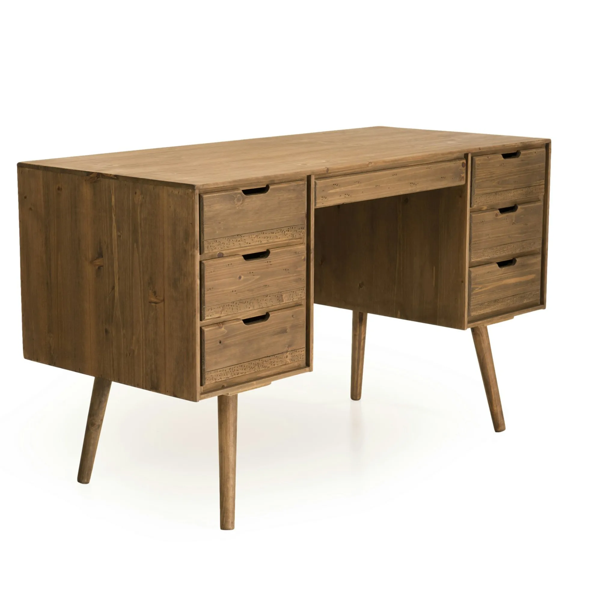 Bureau avec rangement en bois de sapin LIMA