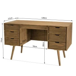 Bureau avec rangement en bois de sapin LIMA