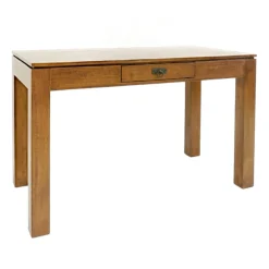 Bureau bois exotique hévéa 1 tiroir 120cm HELENA