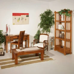 Bureau colonial 5 tiroirs Teck Miel 120cm BISHO
