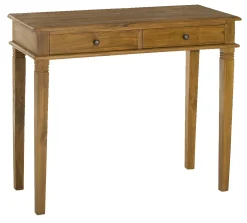Bureau console colonial Teck Miel 90cm BISHO