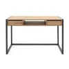 Bureau de chambre effet bois 2 tiroirs 1 niche ALVA