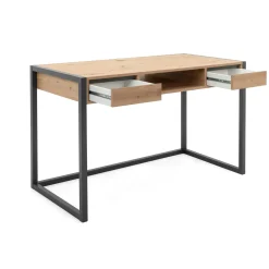 Bureau de chambre effet bois 2 tiroirs 1 niche ALVA
