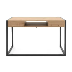 Bureau de chambre effet bois 2 tiroirs 1 niche ALVA