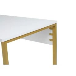 Bureau double blanc avec rangement central intégré MARFA