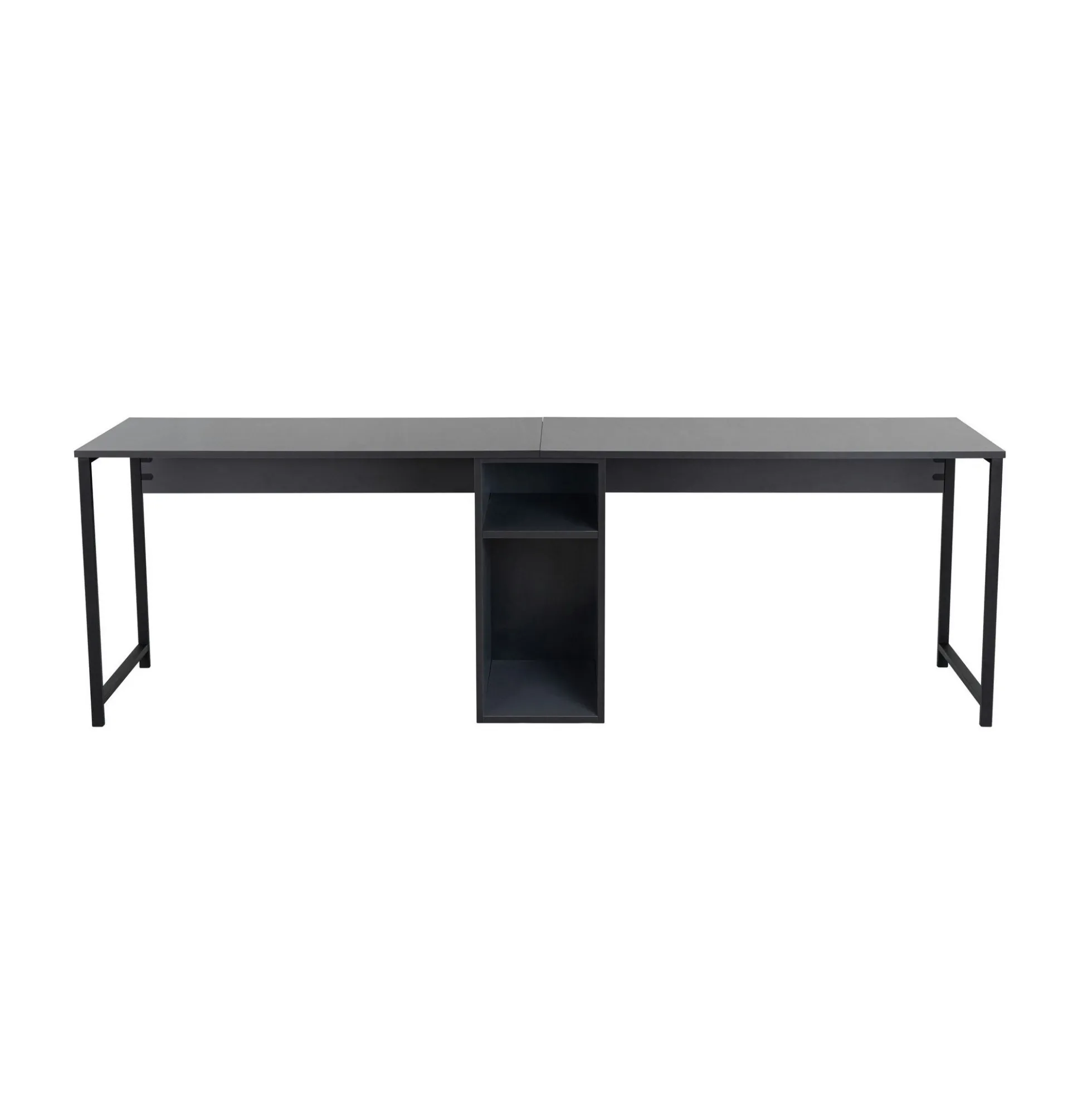 Bureau double noir - rangement central intégré MARFA
