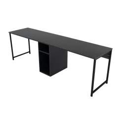 Bureau double noir - rangement central intégré MARFA