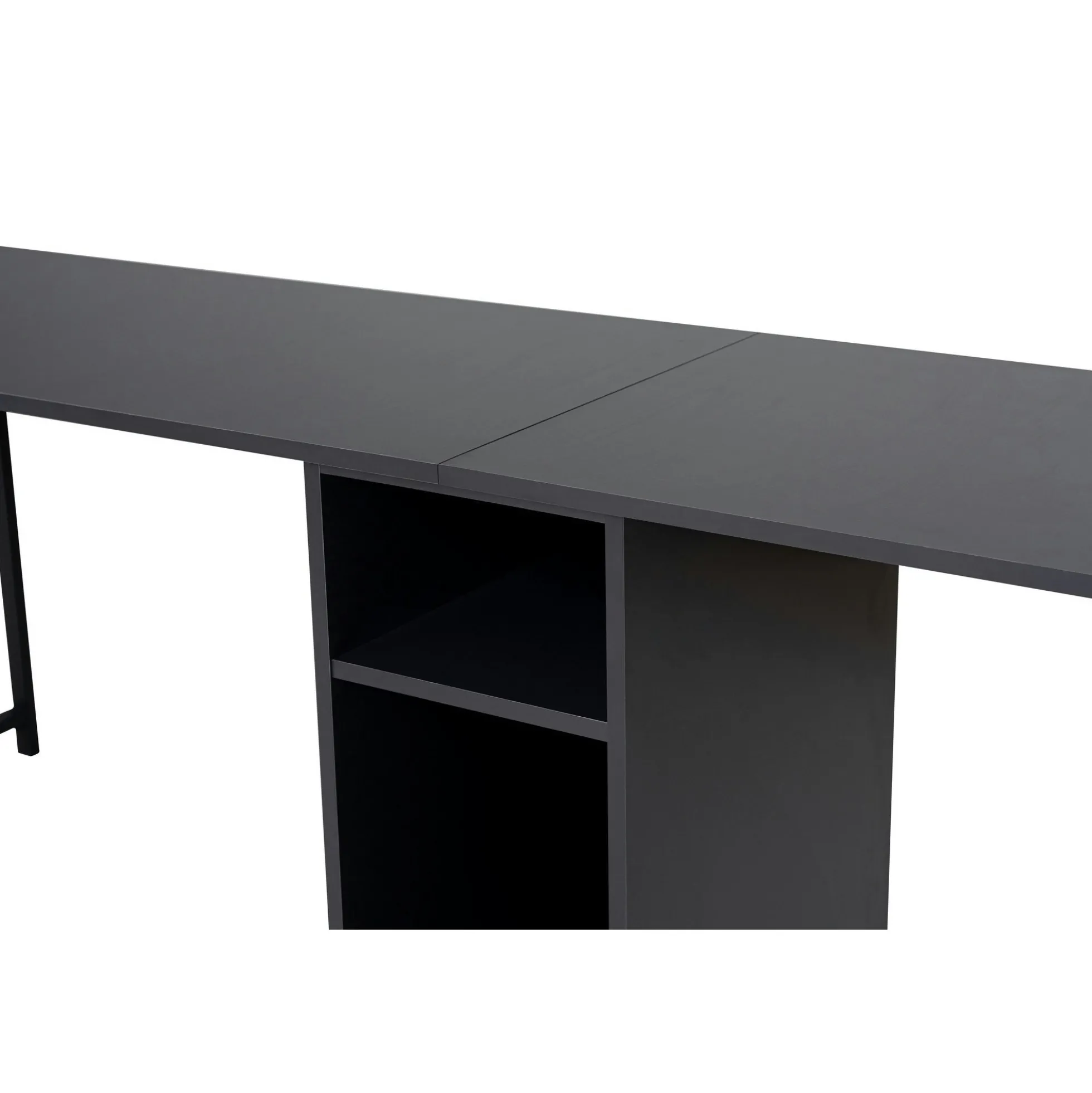 Bureau double noir - rangement central intégré MARFA