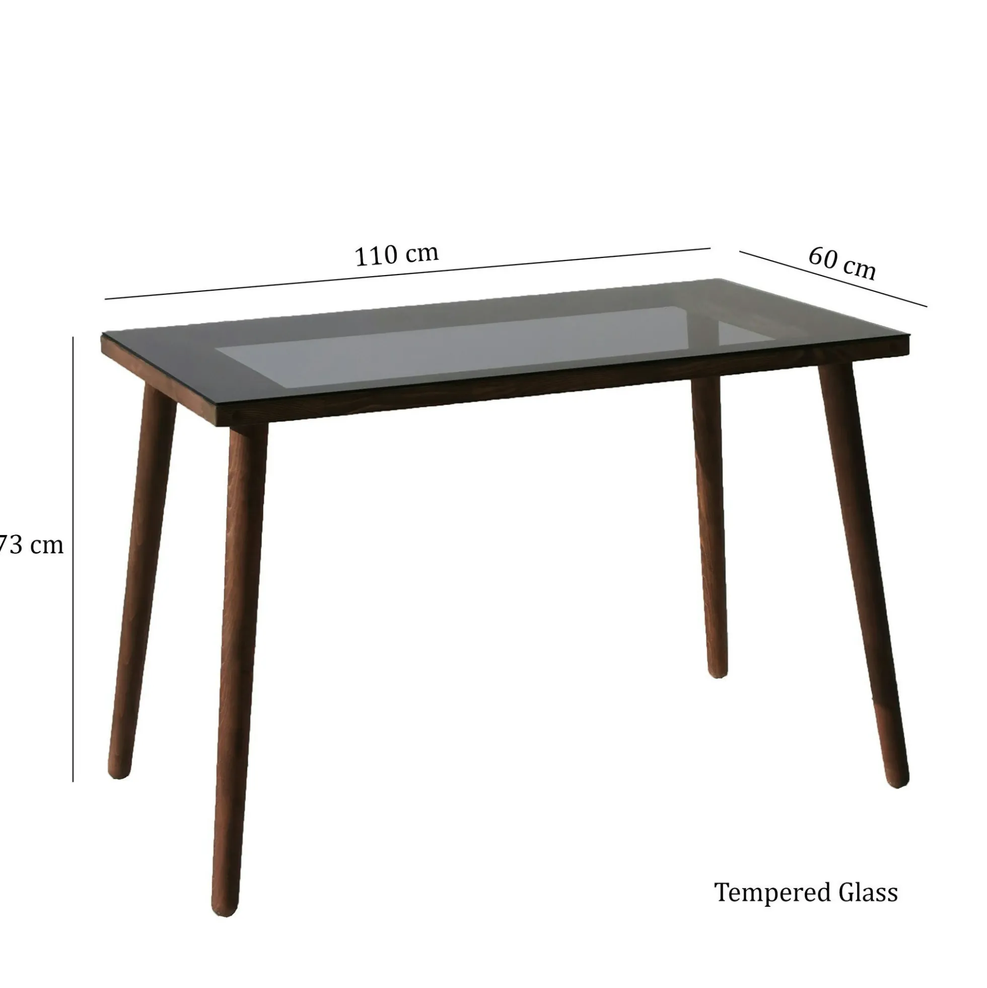 Bureau en bois foncé et verre noir - style moderne ANZIO