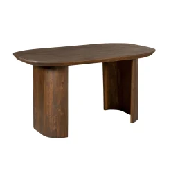 Bureau en bois foncé à pieds courbes 150 cm ALMA