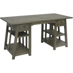 Bureau exotique hévéa massif 2 tiroirs 150cm MAORI