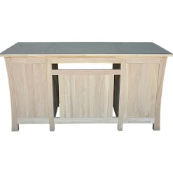 Bureau exotique hévéa massif 5 tiroirs 150cm MAORI