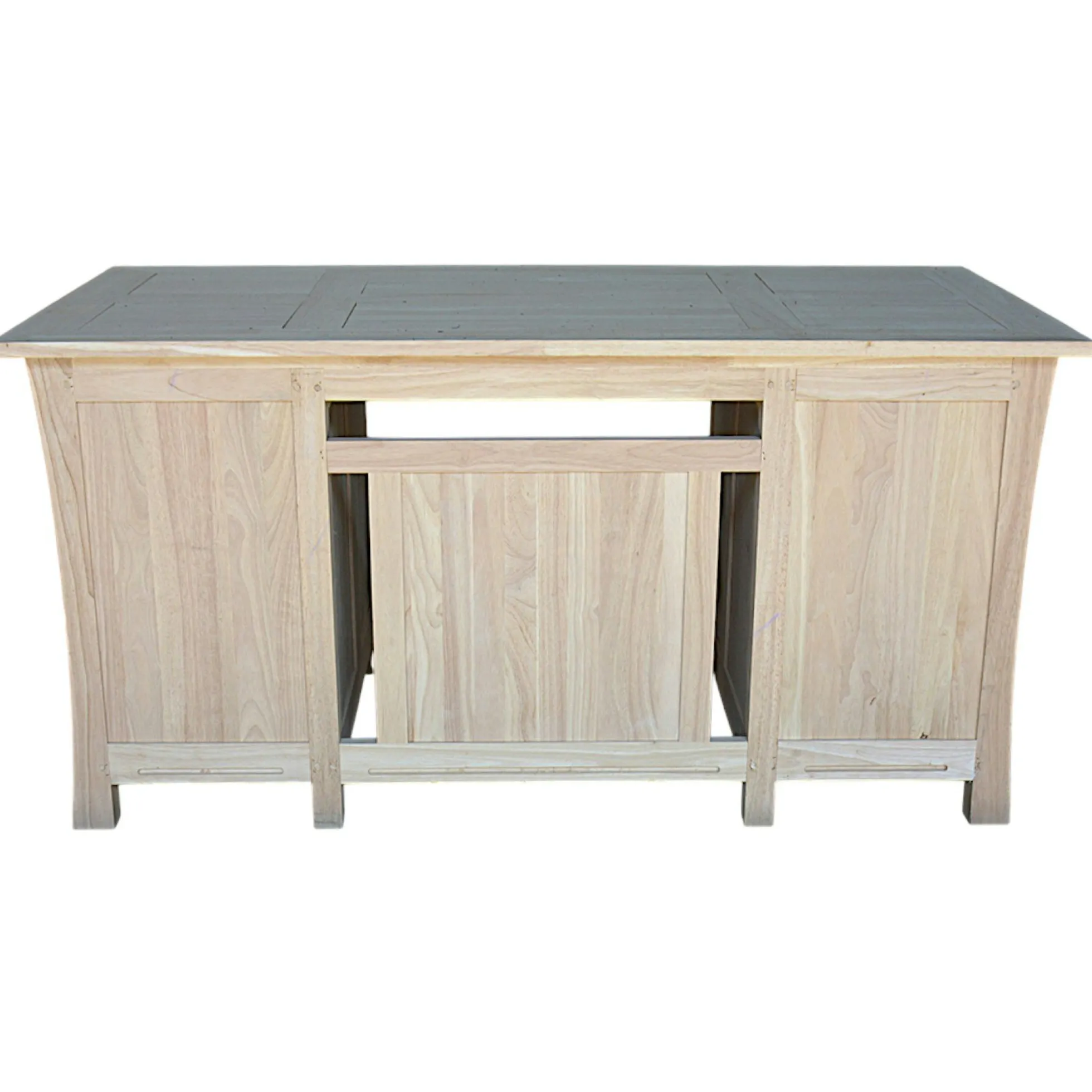 Bureau exotique hévéa massif 5 tiroirs 150cm MAORI