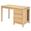 Bureau moderne 3 tiroirs hévéa 120x60x76cm OLGA