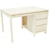 Bureau multimédia Hévéa 3 tiroirs, 1 tablette coulissante, 1 niche 120x80x75cm OLGA