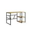 Bureau noir avec rangement - finition effet chêne JENA