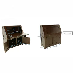 Bureau refermable Hévéa 3 portes, 1 tiroir 106x46x113cm HELENA