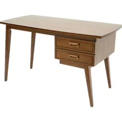 Bureau retro bois 2tiroirs hévéa 130cm SIXTIES