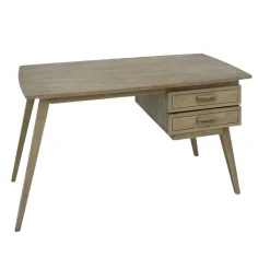 Bureau retro bois 2tiroirs hévéa 130cm SIXTIES