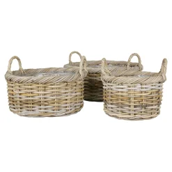 Cache-pot bas en rotin (lot de 2)
