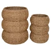 Cache-pot en jonc de mer pour grandes plantes, forme ronde (lot de 2)