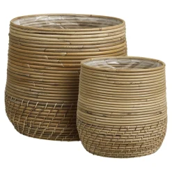 Cache-pot en rotin pour grandes plantes (lot de 2)