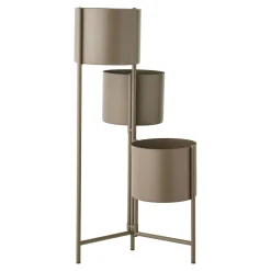 Cache-pot haut salon en métal marron, 3 contenants