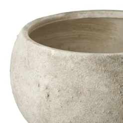Cache-pot intérieur rond effet pierre naturelle grise H 19, 5 cm
