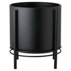 Cache-pot noir design sur petits pieds (lot de 2)