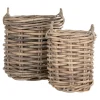 Cache-pot rond en rotin (lot de 2)