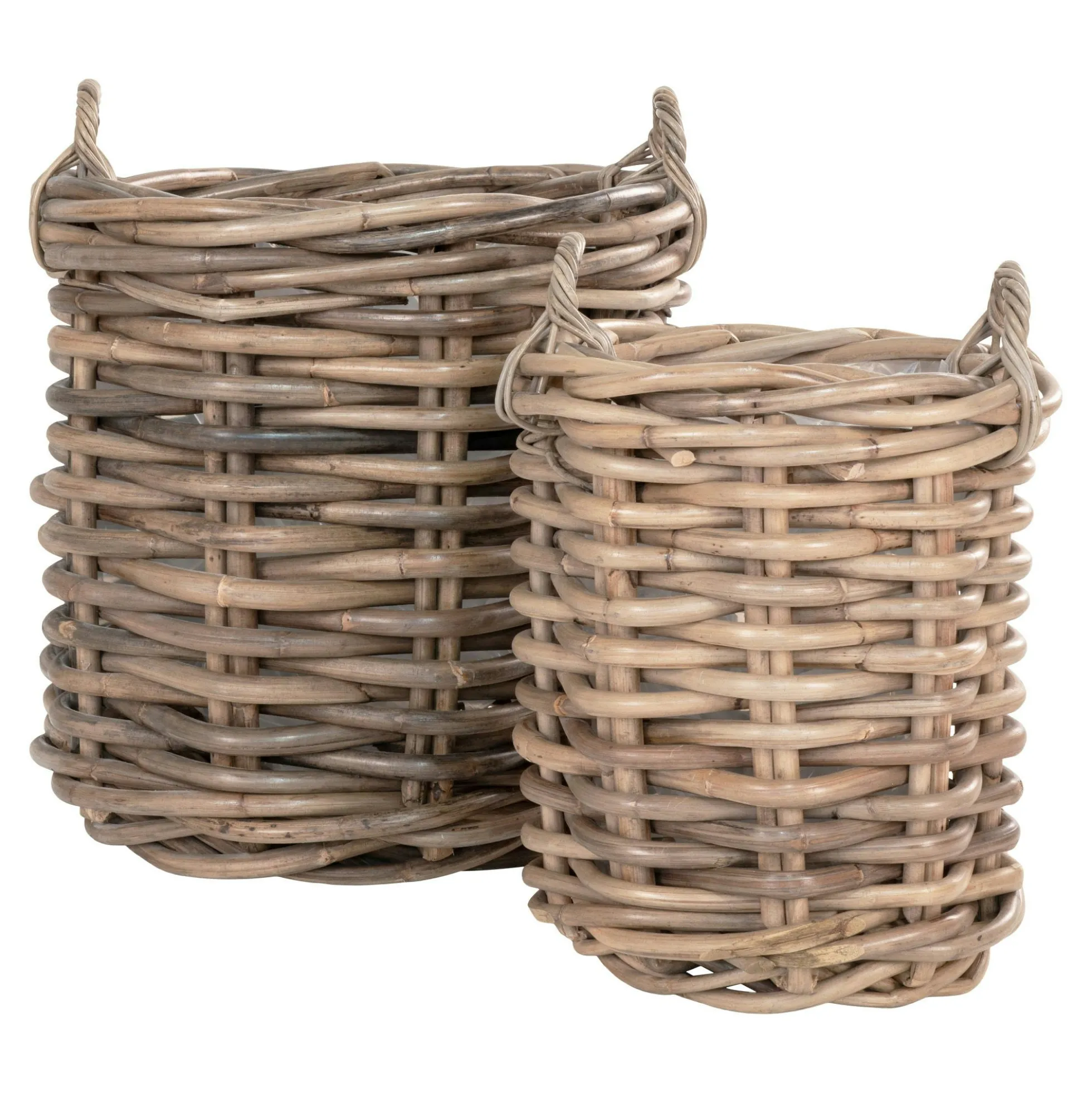 Cache-pot rond en rotin (lot de 2)