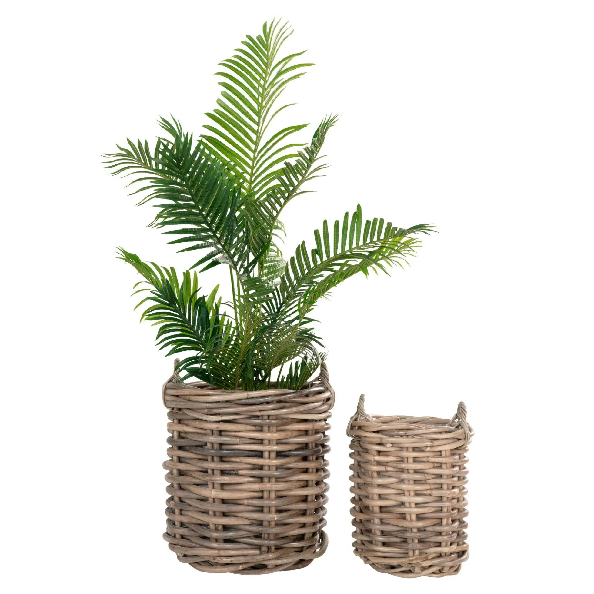 Cache-pot rond en rotin (lot de 2)