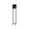 Cache-pot sur pied en métal noir – style moderne, 108 cm