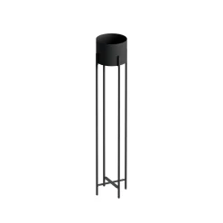 Cache-pot sur pied en métal noir – style moderne, 108 cm