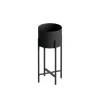 Cache-pot sur pied en métal noir – style moderne